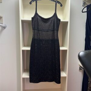 St. John Black and Gold Paillettes Dress